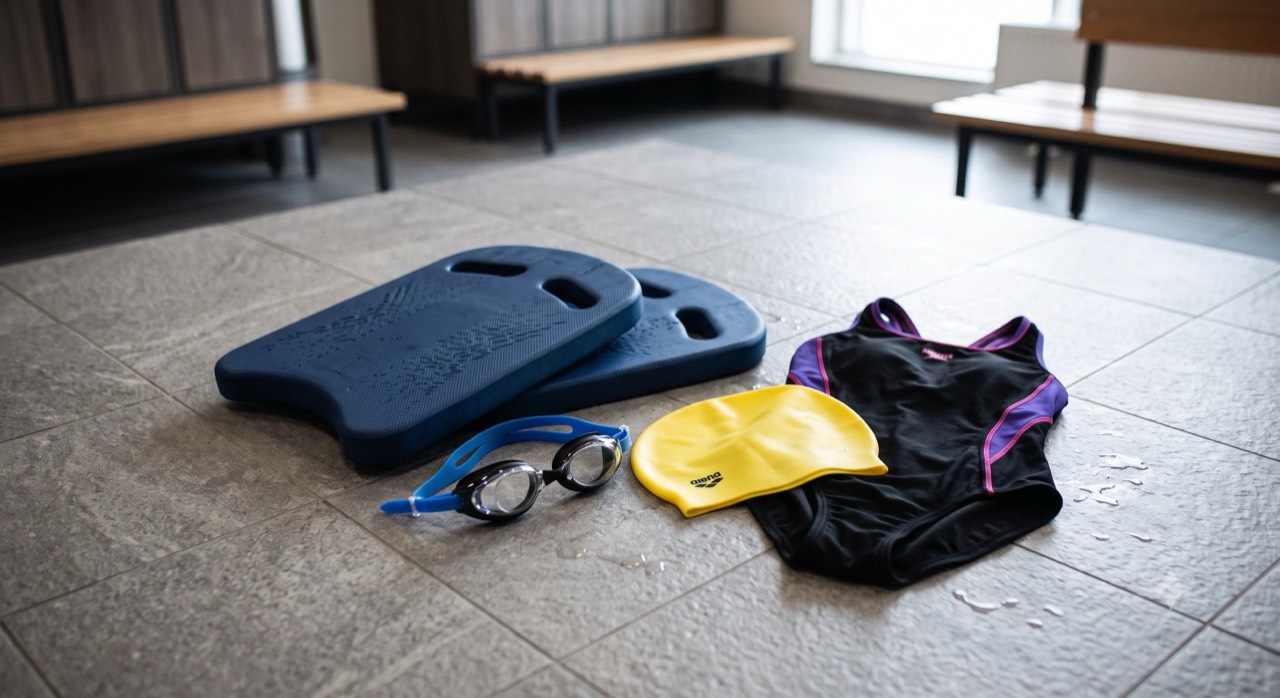 Parent preparing a child for their first swim lesson in Singapore with 02H Swim School